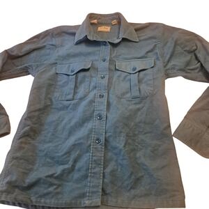Vintage‎ LL Bean Shirt Mens Medium Blue Chamois Cloth Made USA Button Down 90s